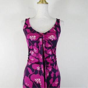 Diane Von Furstenberg Pink and Black Silk Dress